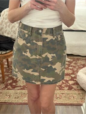 GAP Camo Denim Mini Skirt